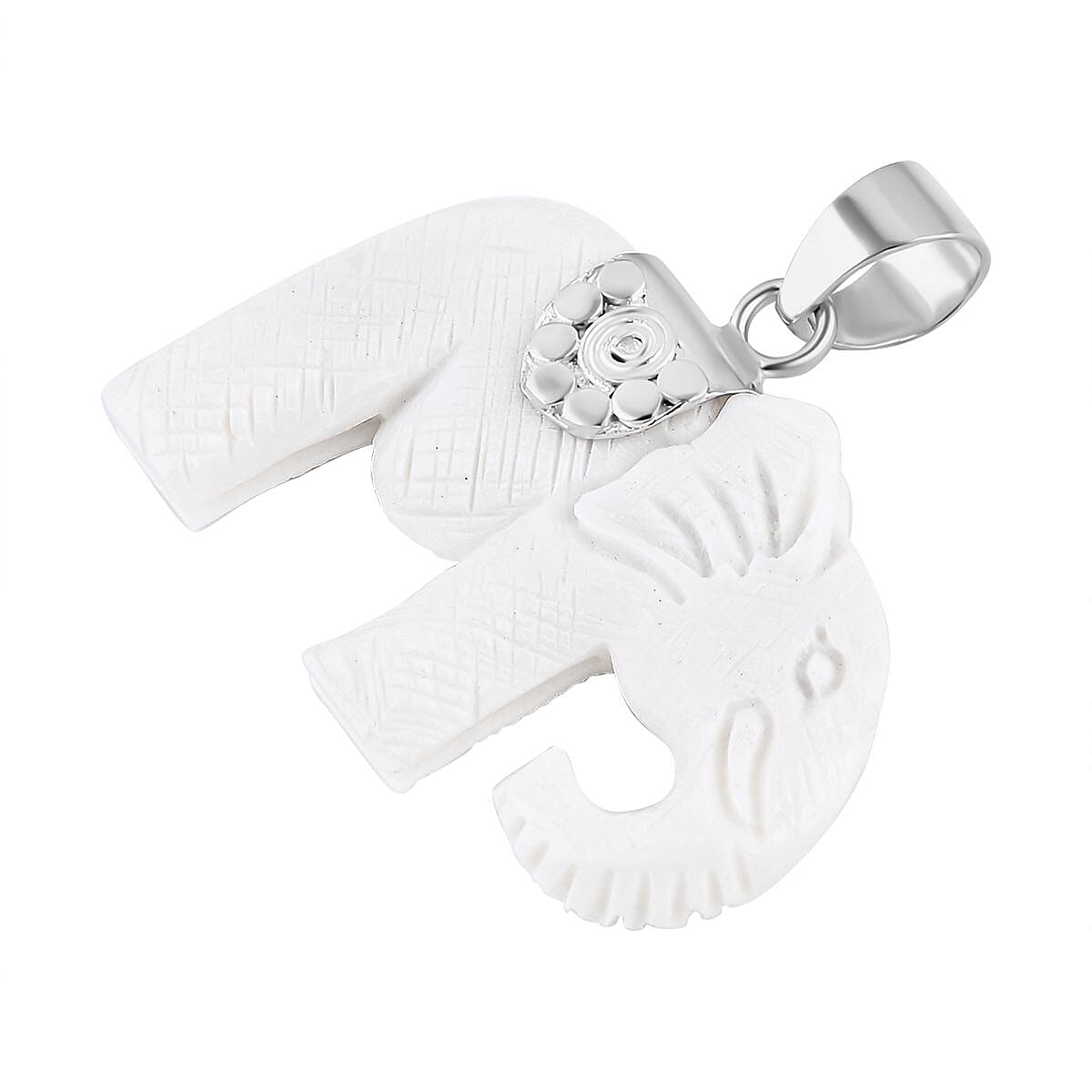 Princess Bali Collection - OX Bone Carved Face Elephant Pendant in  Sterling Silver 25.00 Ct.