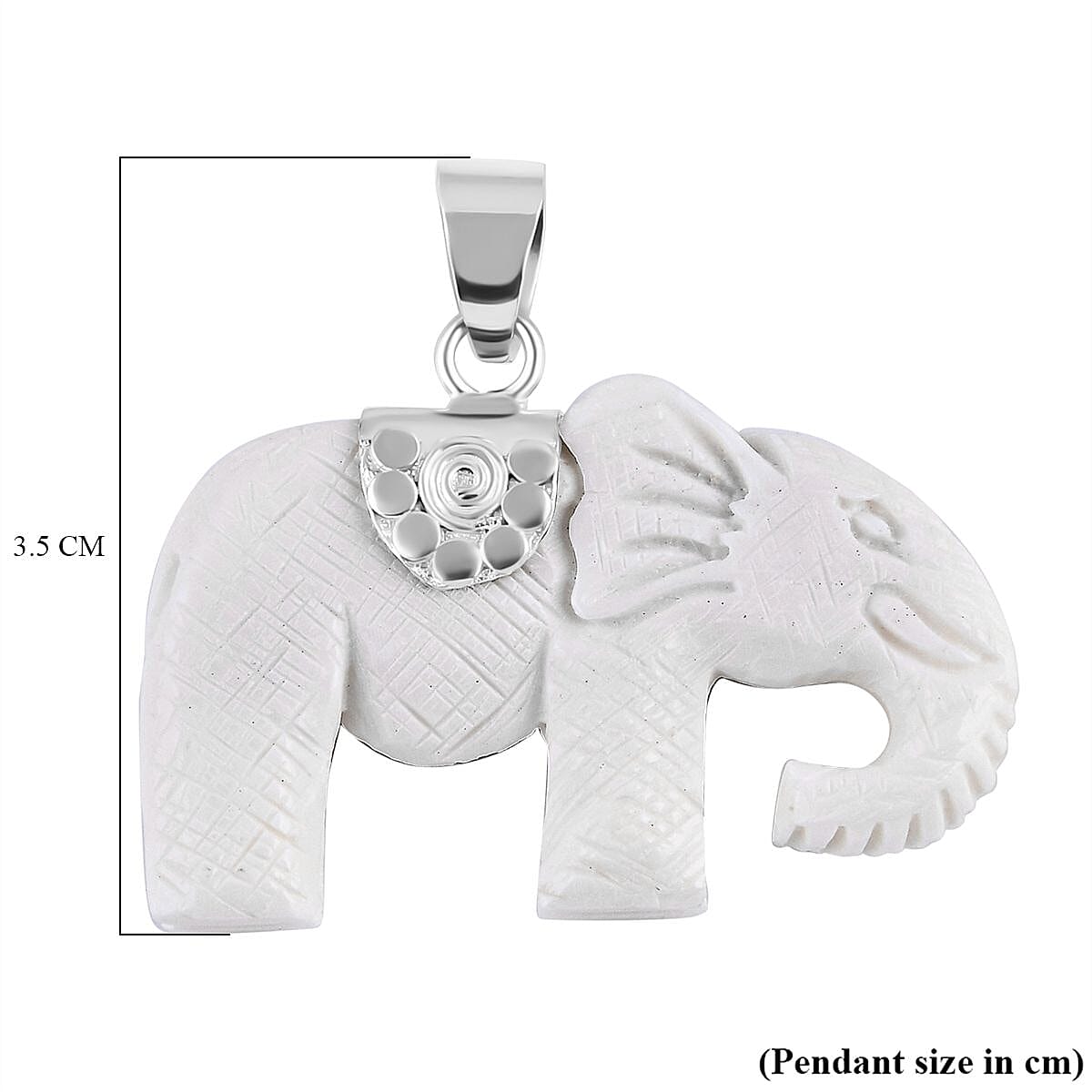Princess Bali Collection - OX Bone Carved Face Elephant Pendant in  Sterling Silver 25.00 Ct.