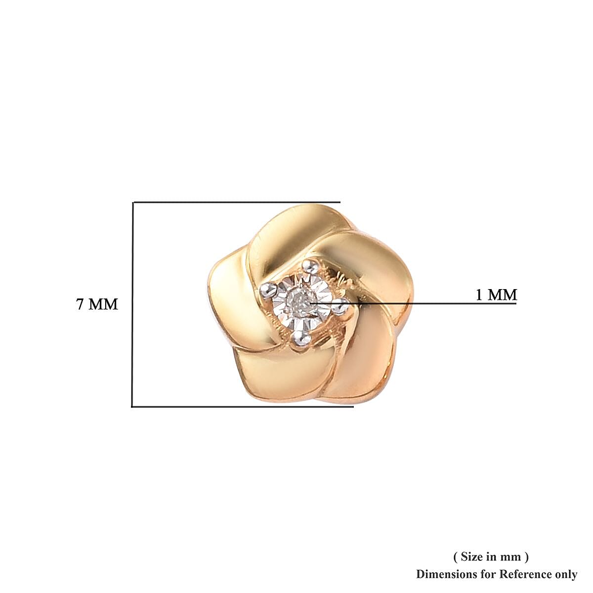 Children Diamond Floral Earrings in Gold Plated Silver