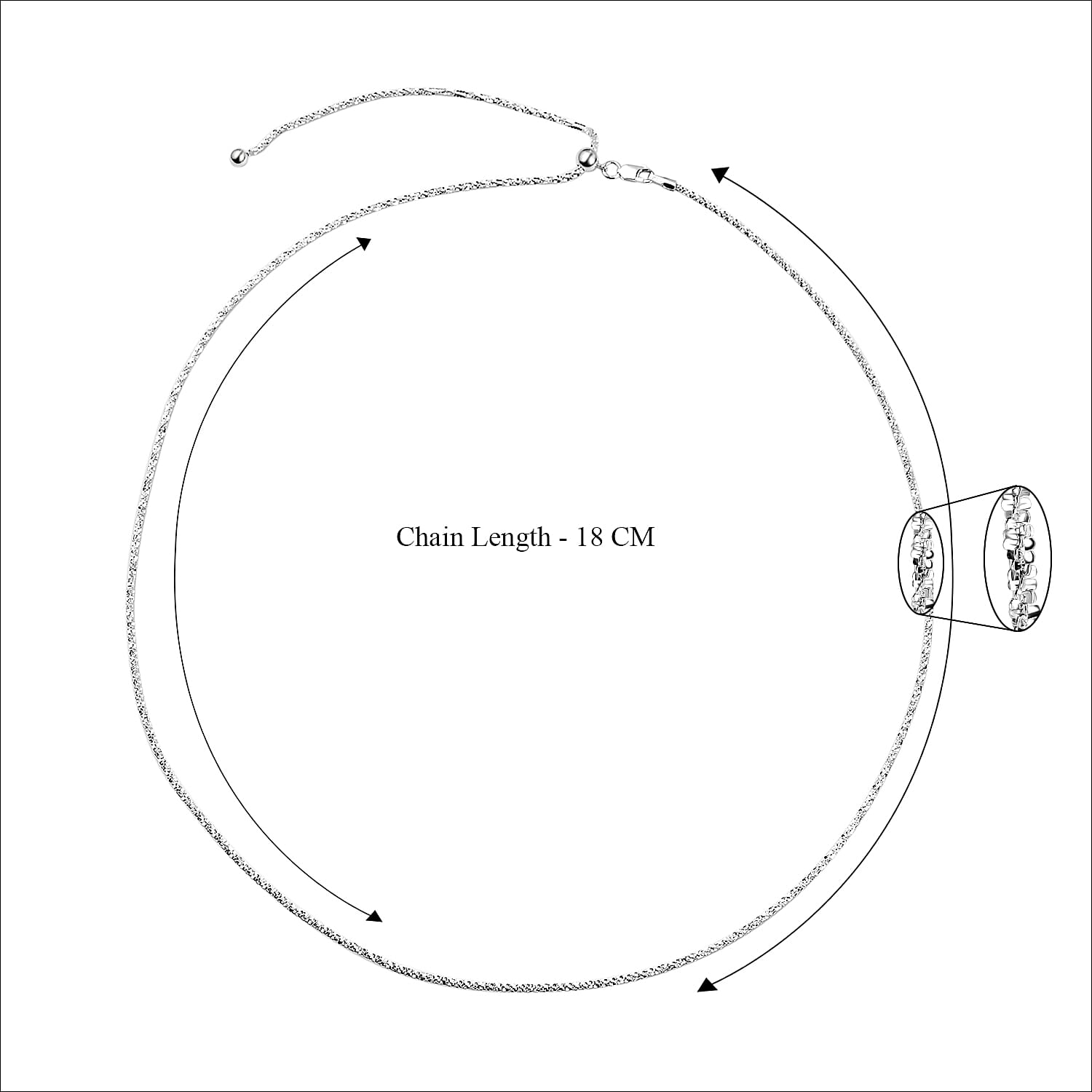 Vicenza Collection- Sterling Silver Adjustable Slider Chain (Size 24)