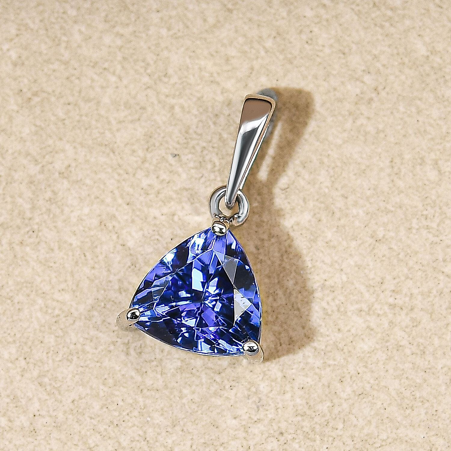 RHAPSODY 950 Platinum AAAA Tanzanite Trillion Solitaire Pendant