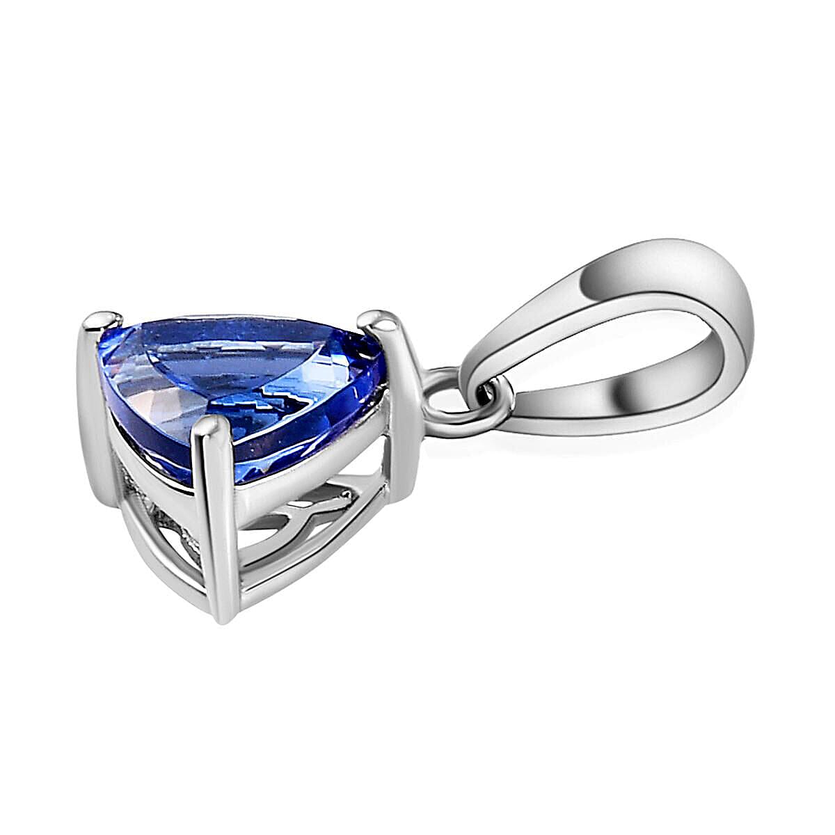 RHAPSODY 950 Platinum AAAA Tanzanite Trillion Solitaire Pendant