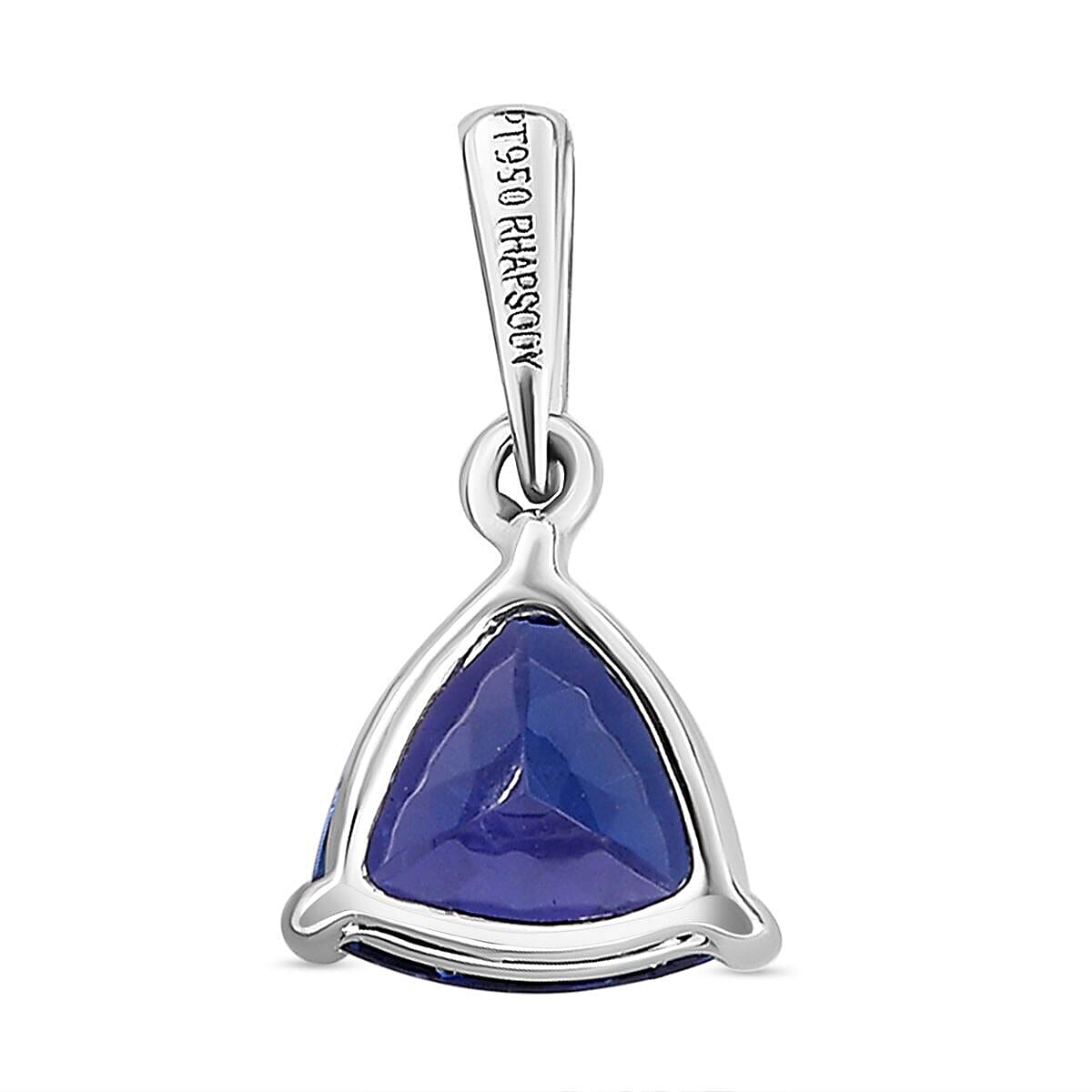 RHAPSODY 950 Platinum AAAA Tanzanite Trillion Solitaire Pendant