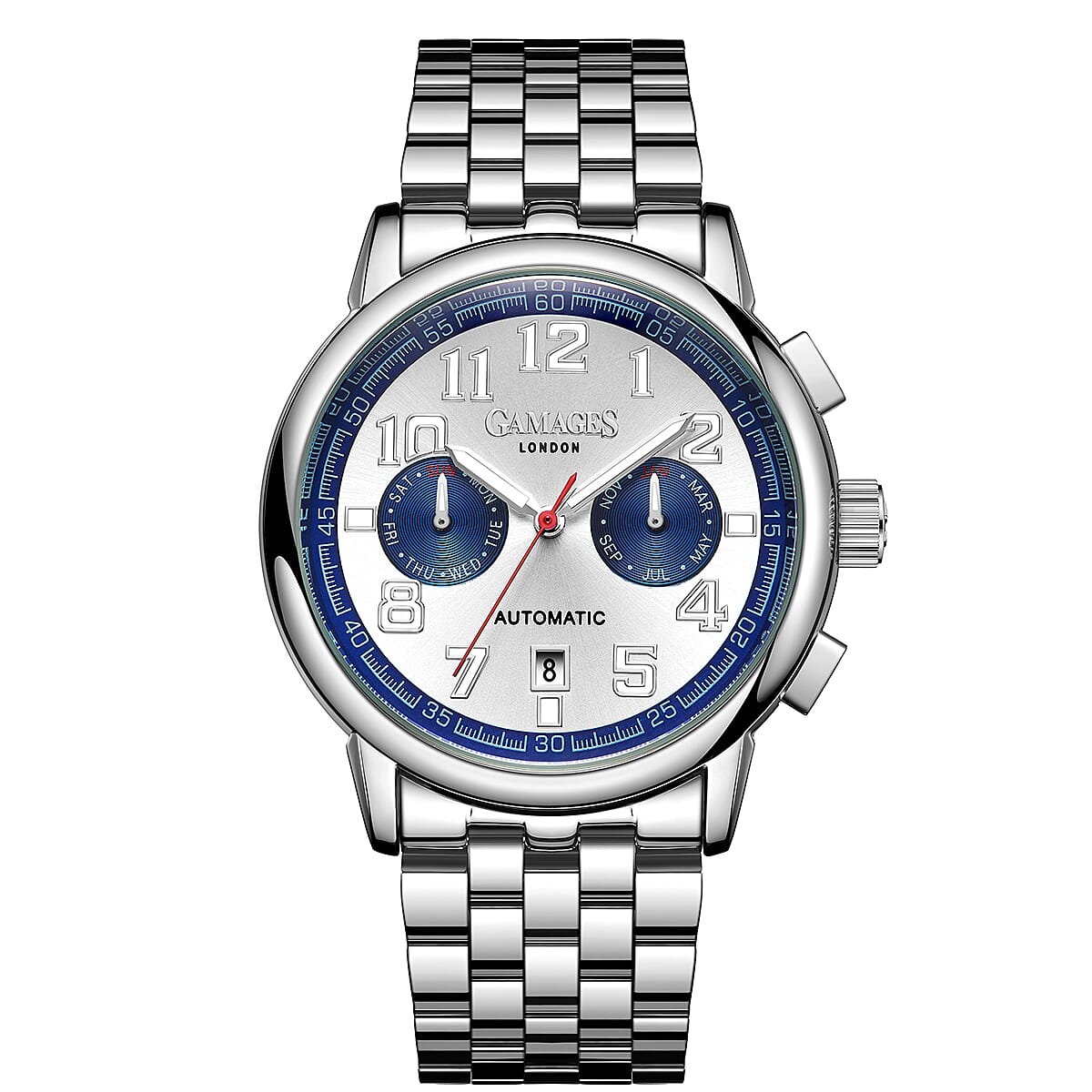 Limited Edition - GAMAGES OF LONDON Hand Assembled Triple Date Automatic Steel - 43mm - 3ATM