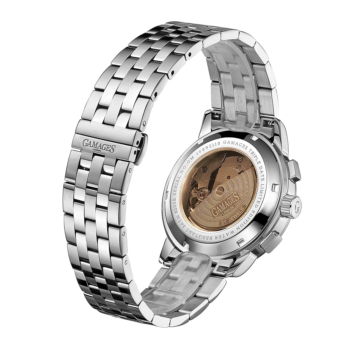 Limited Edition - GAMAGES OF LONDON Hand Assembled Triple Date Automatic Steel - 43mm - 3ATM