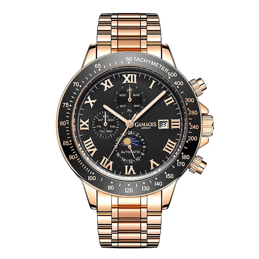 Limited Edition - GAMAGES OF LONDON Hand Assembled Race Calendar Automatic Rose - 45mm