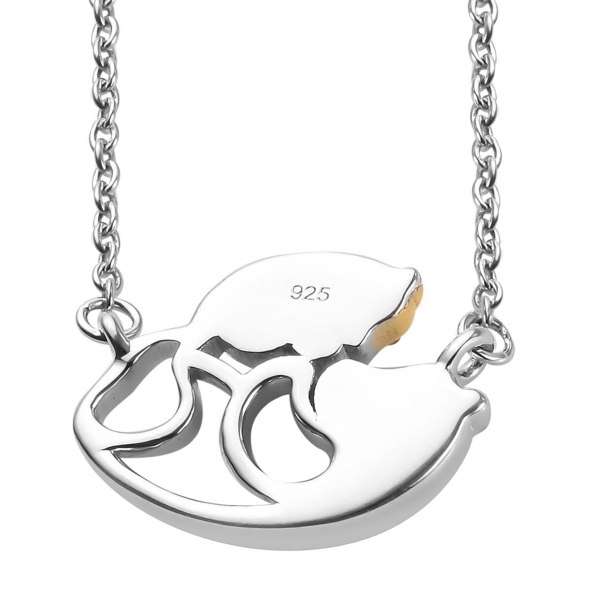 Platinum and Yellow Gold Overlay Sterling Silver Necklace (Size 18)