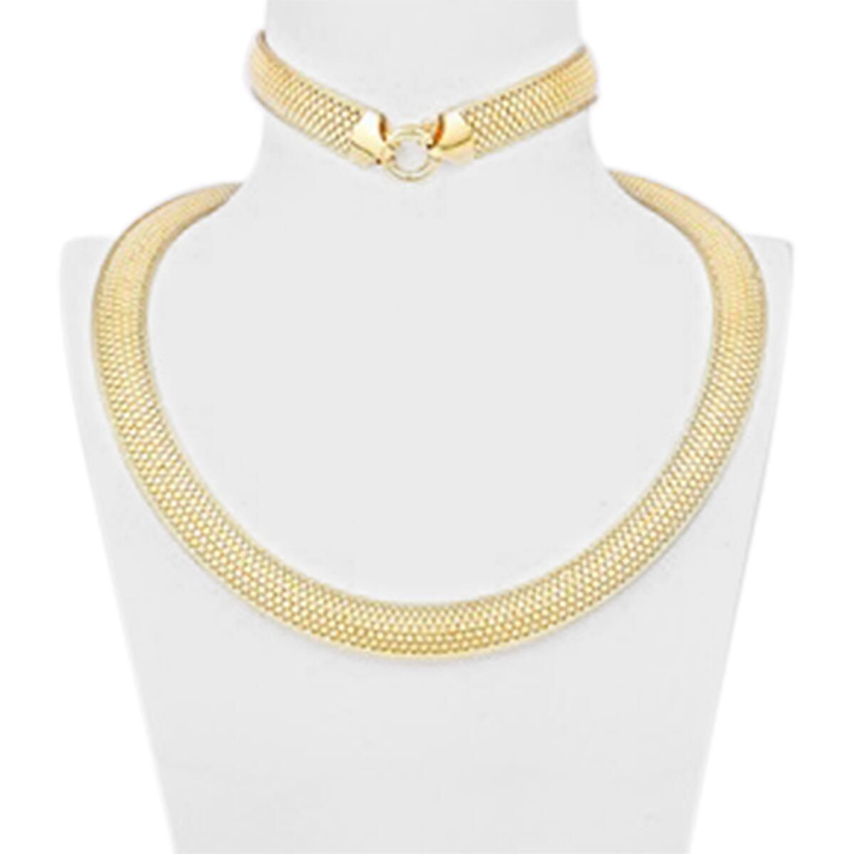 Vicenza Collection 9K Yellow Gold Fancy Bismark Necklace (Size 19 with Extender), Gold wt 28.00 Gms