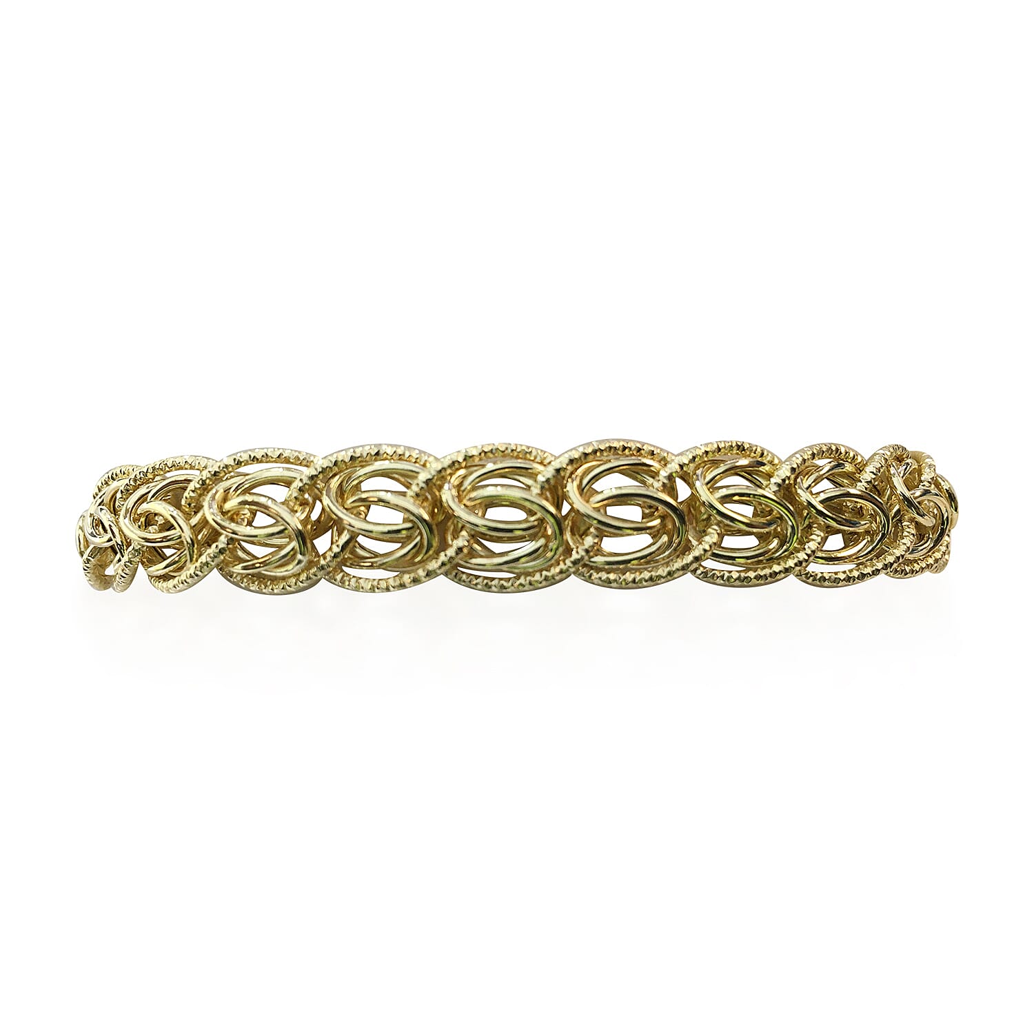 9K Yellow Gold Byzantine Bracelet (Size 7.5 with 1 inch Extender) with Lobster Clasp, Gold wt 8.92 Gms