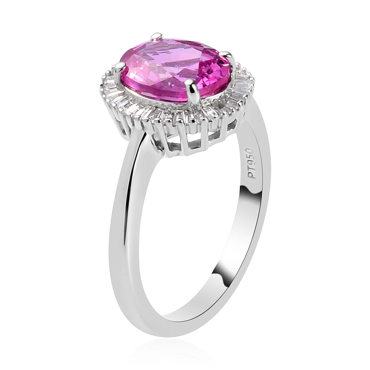 RHAPSODY Extremely Rare AAAA Toliara Sapphire (Ovl 9x7mm 2.50 Ct) and Diamond (0.25 Ct) Ring in Platinum 2.750 Ct.