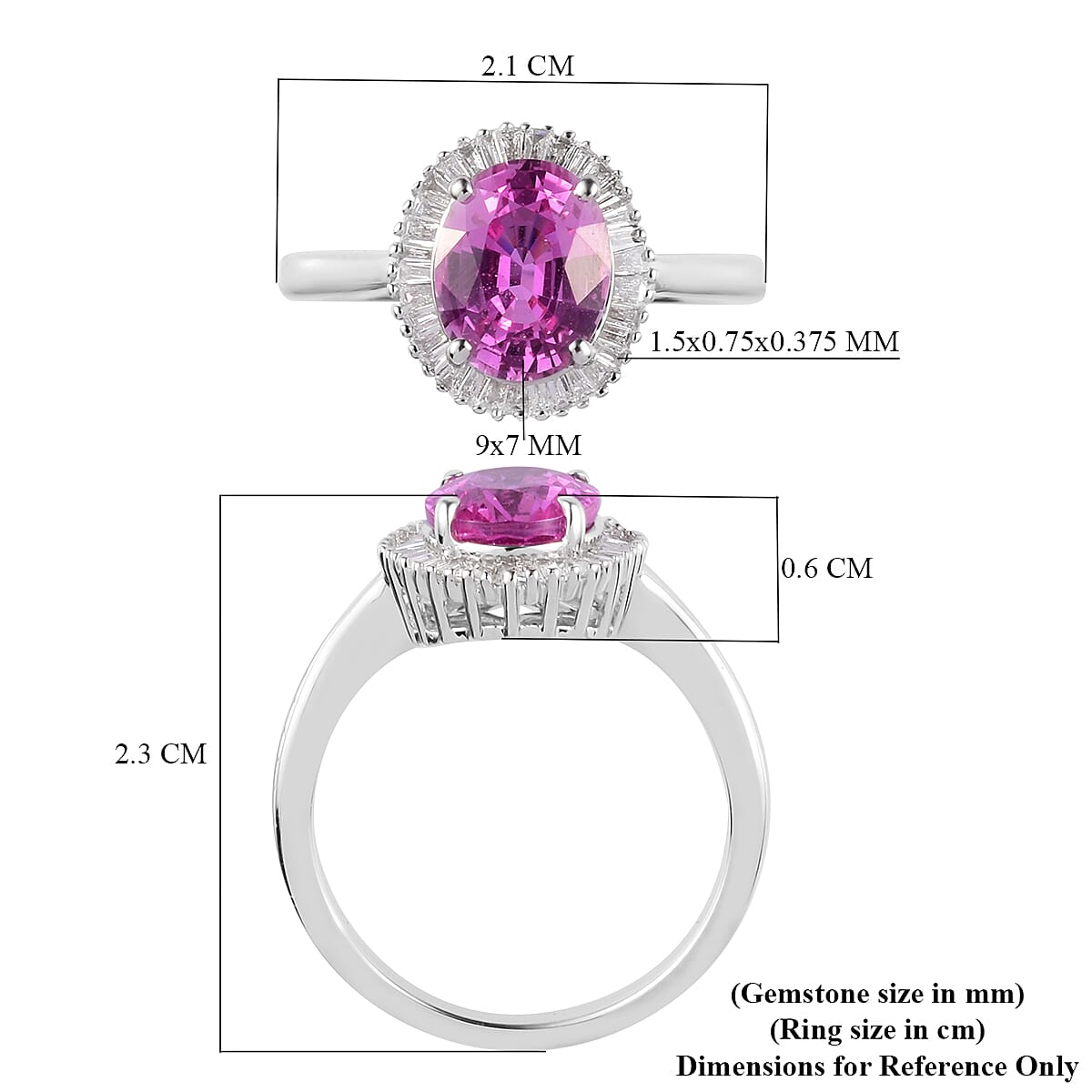 RHAPSODY Extremely Rare AAAA Toliara Sapphire (Ovl 9x7mm 2.50 Ct) and Diamond (0.25 Ct) Ring in Platinum 2.750 Ct.