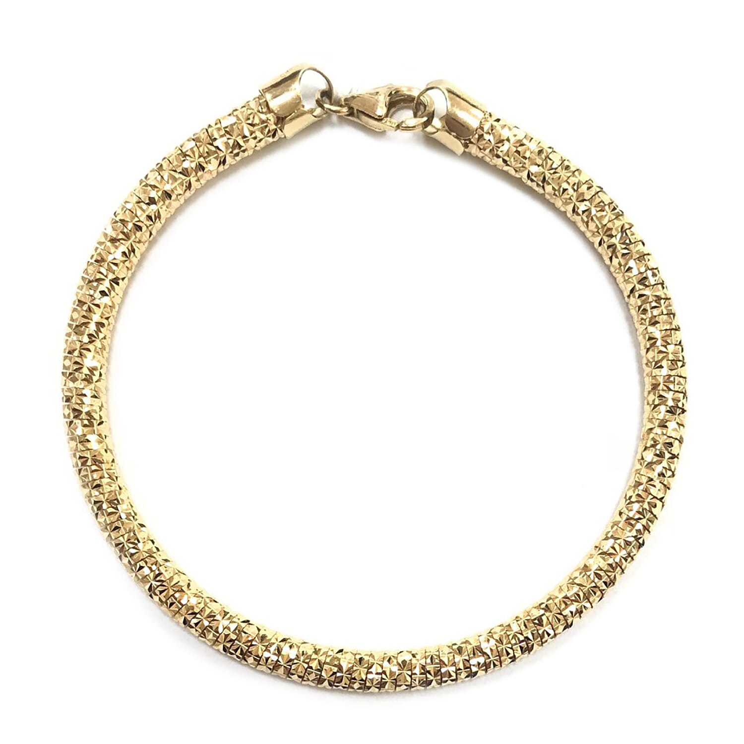 9K Yellow Gold Diamond Cut Bracelet (Size 7 with 1 inch Extender), Gold wt 10.05 Gms