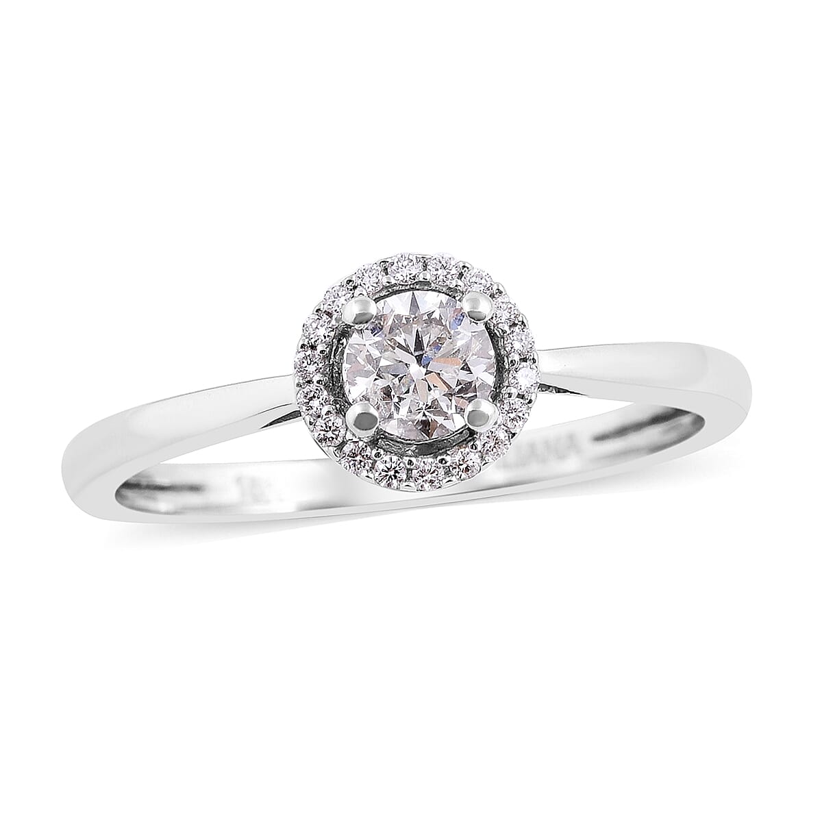 ILIANA 18K White Gold IGI Certified Diamond (Rnd) (SI-G-H) Ring 0.50 Ct