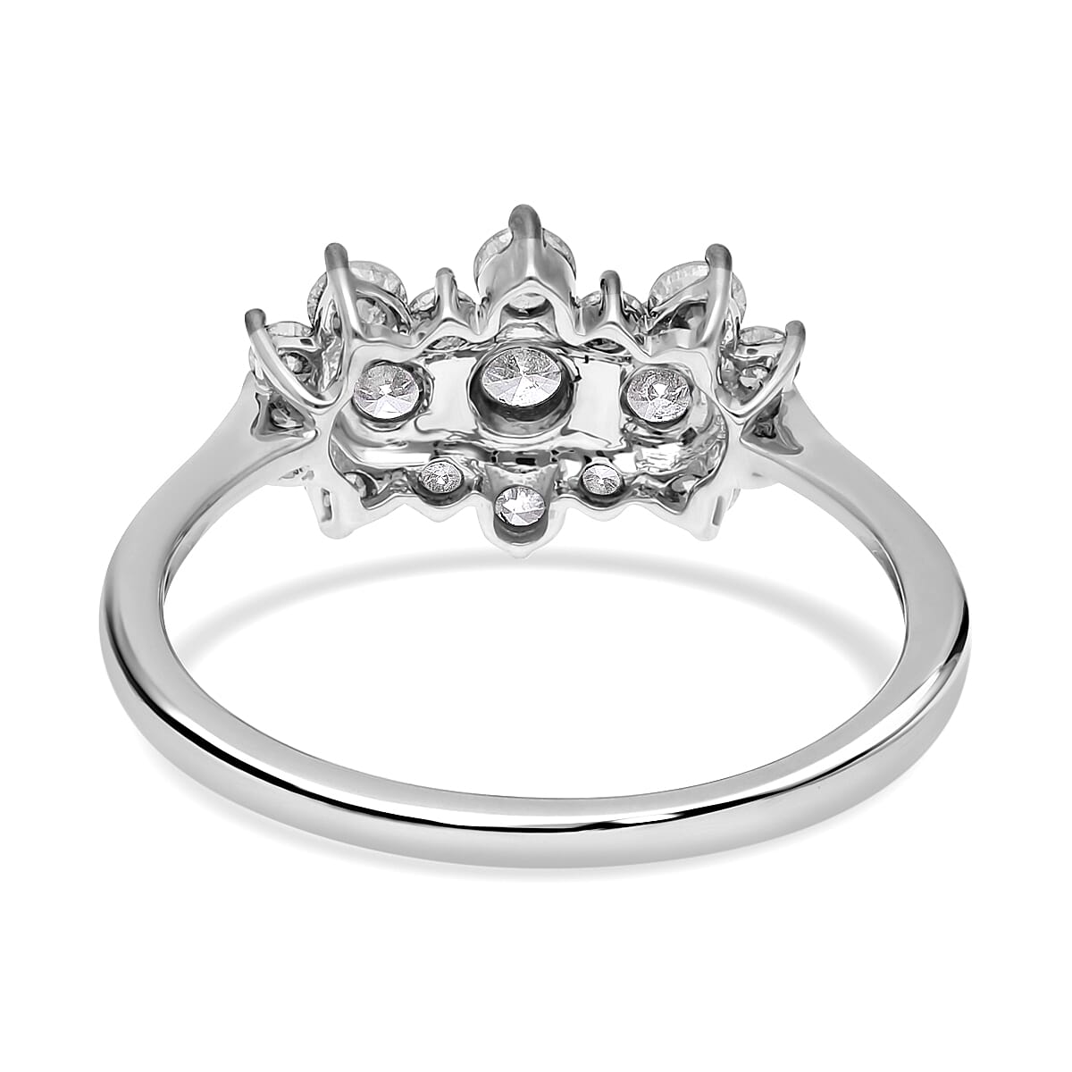 9K White Gold SGL Certified Diamond (G-H) Boat Ring 1.00 Ct.