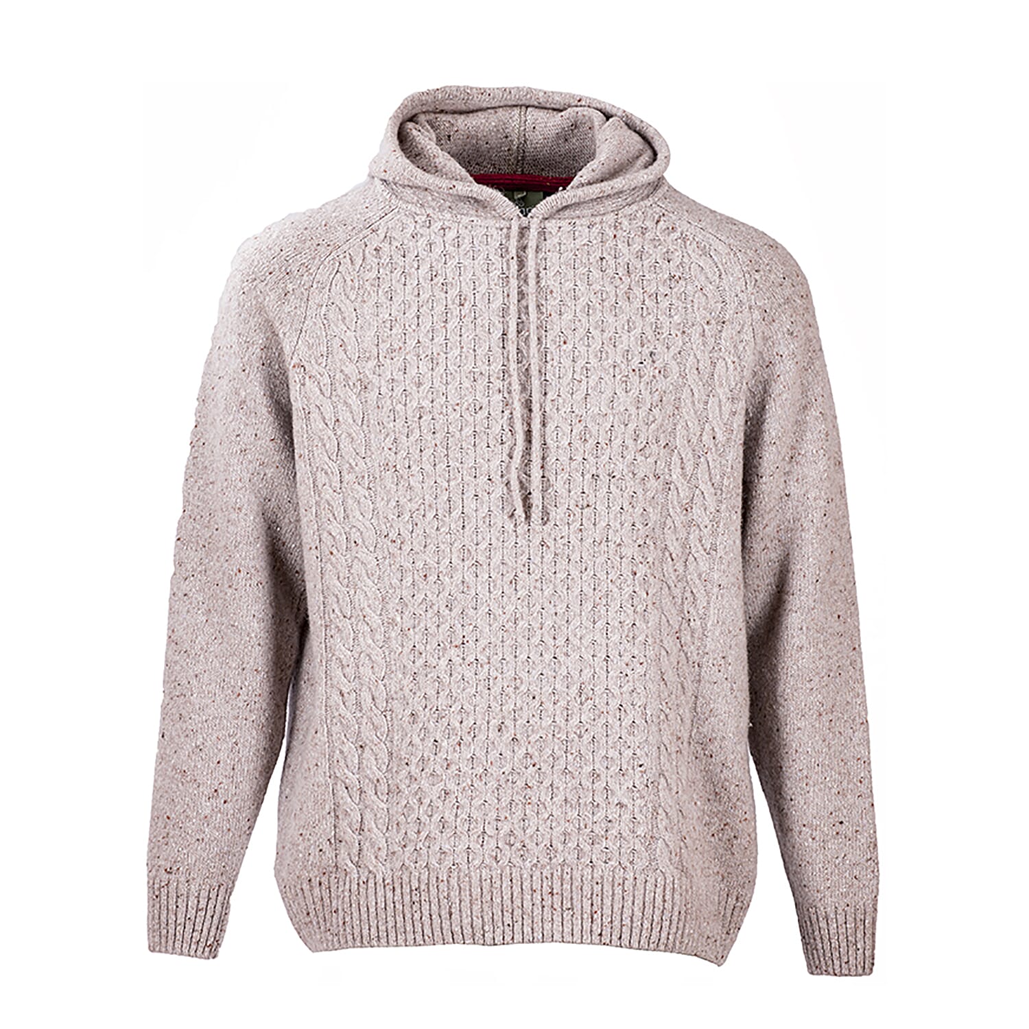 Aran Woollen Mills Merino Wool Hooded Jumper (Size Medium) - Oat