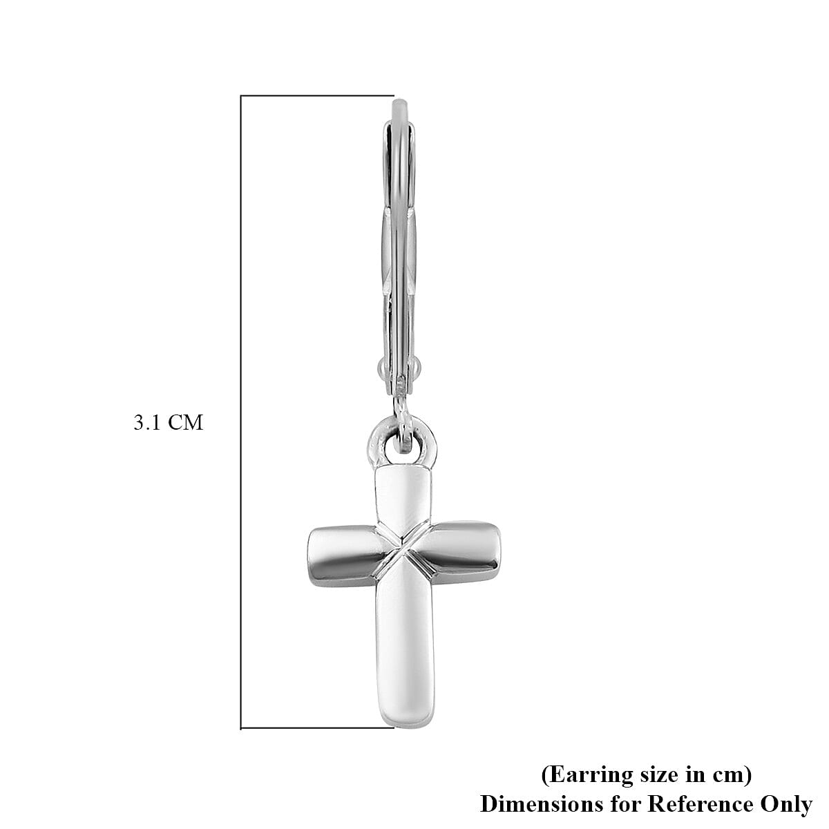950 Platinum Cross Lever Back Earrings