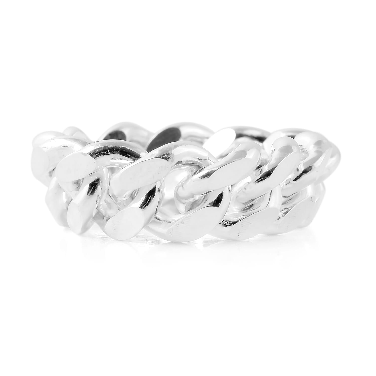 Sterling Silver Curb Link Ring, Silver wt 8.00 Gms