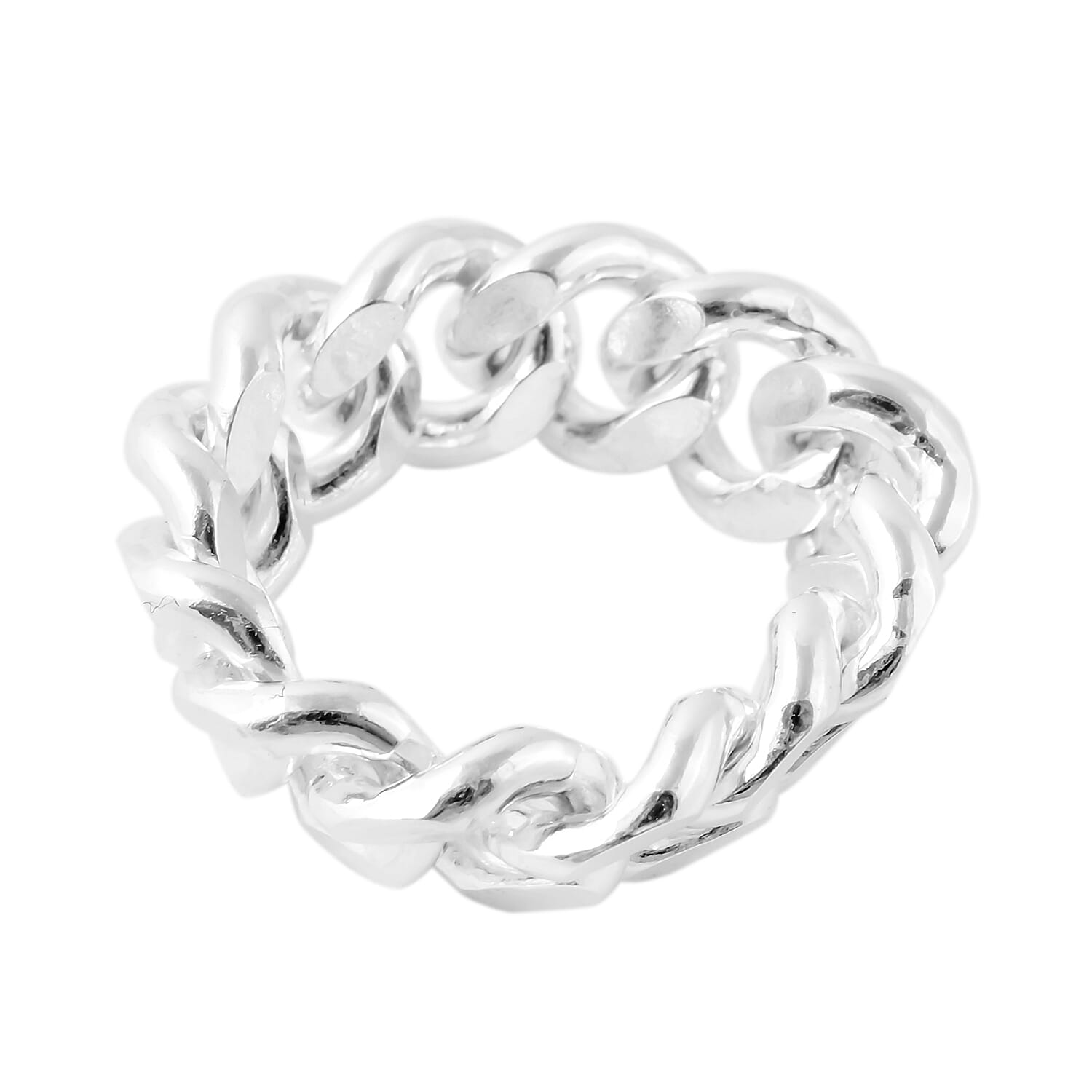 Sterling Silver Curb Link Ring, Silver wt 8.00 Gms