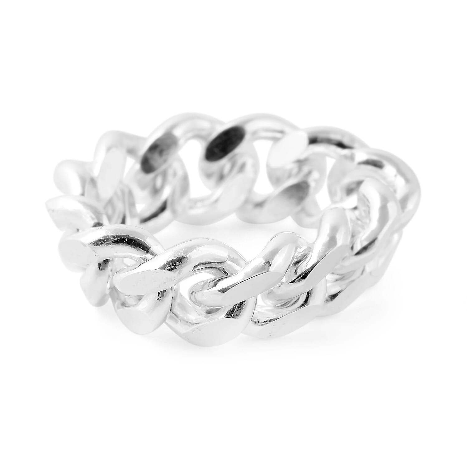 Sterling Silver Curb Link Ring, Silver wt 8.00 Gms
