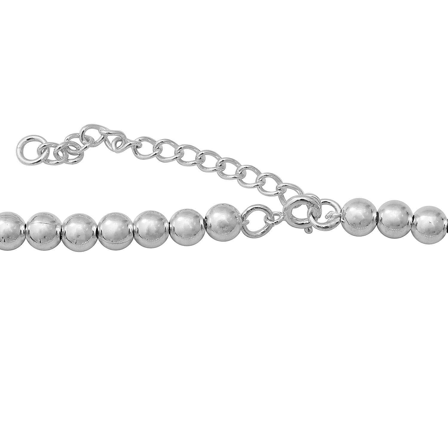 Designer Inspired-Sterling Silver Adjustable Graduated Beads Necklace (Size 18), Silver wt 55.29 Gms
