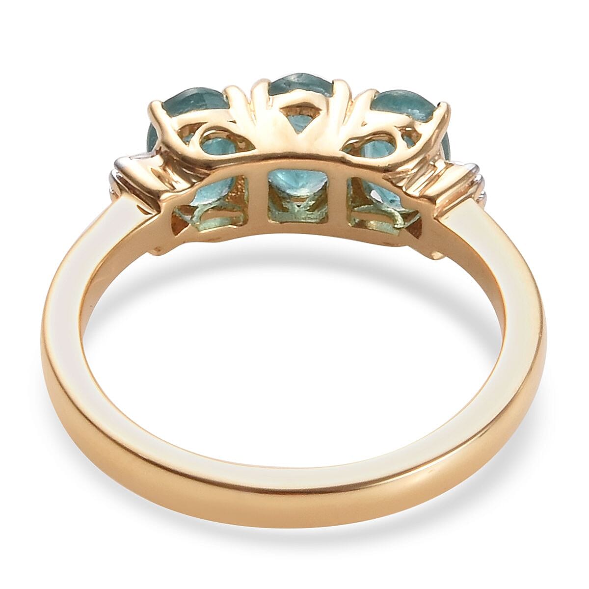 ILIANA 18K Yellow Gold AAAA 100% Natural Grandidierite (Ovl), Diamond (SI-G-H) Ring 1.35 Ct.
