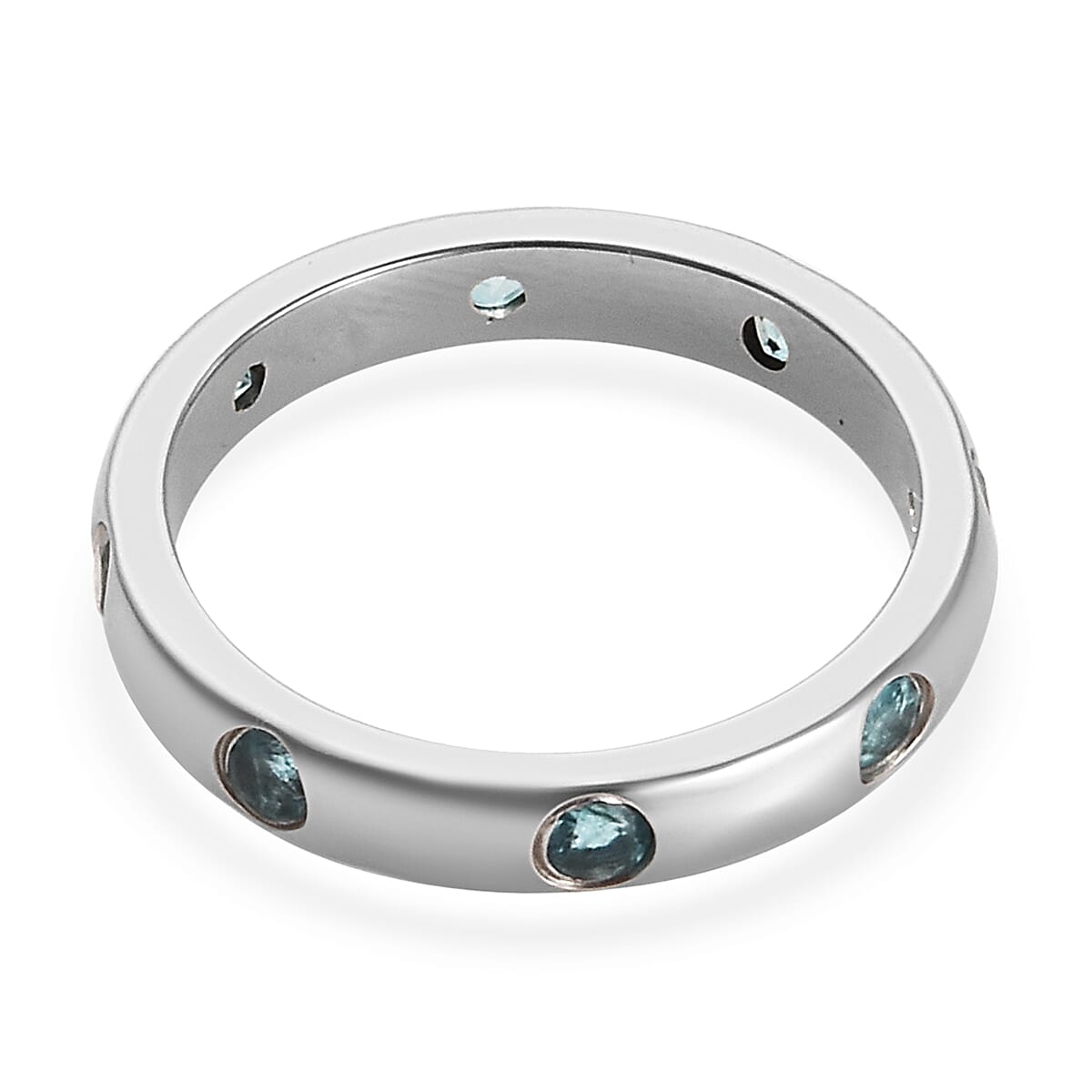RHAPSODY 950 Platinum AAAA Grandidierite (Rnd) Band Ring 0.55 Ct., Platinum wt 6.00 Gms