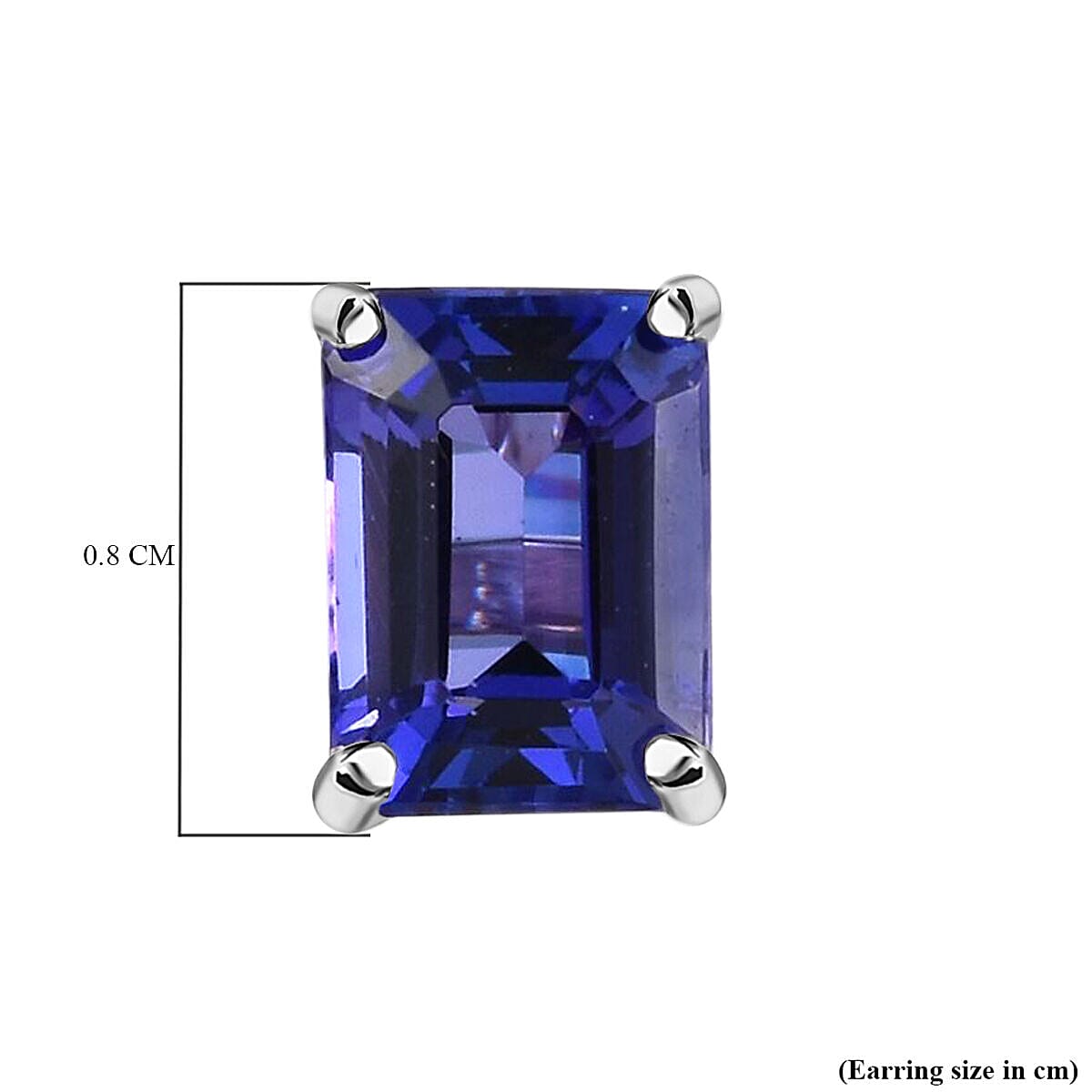 RHAPSODY 950 Platinum AAAA Tanzanite (Emerald Cut) Stud Earrings (with Screw Back) 2.25 Ct.