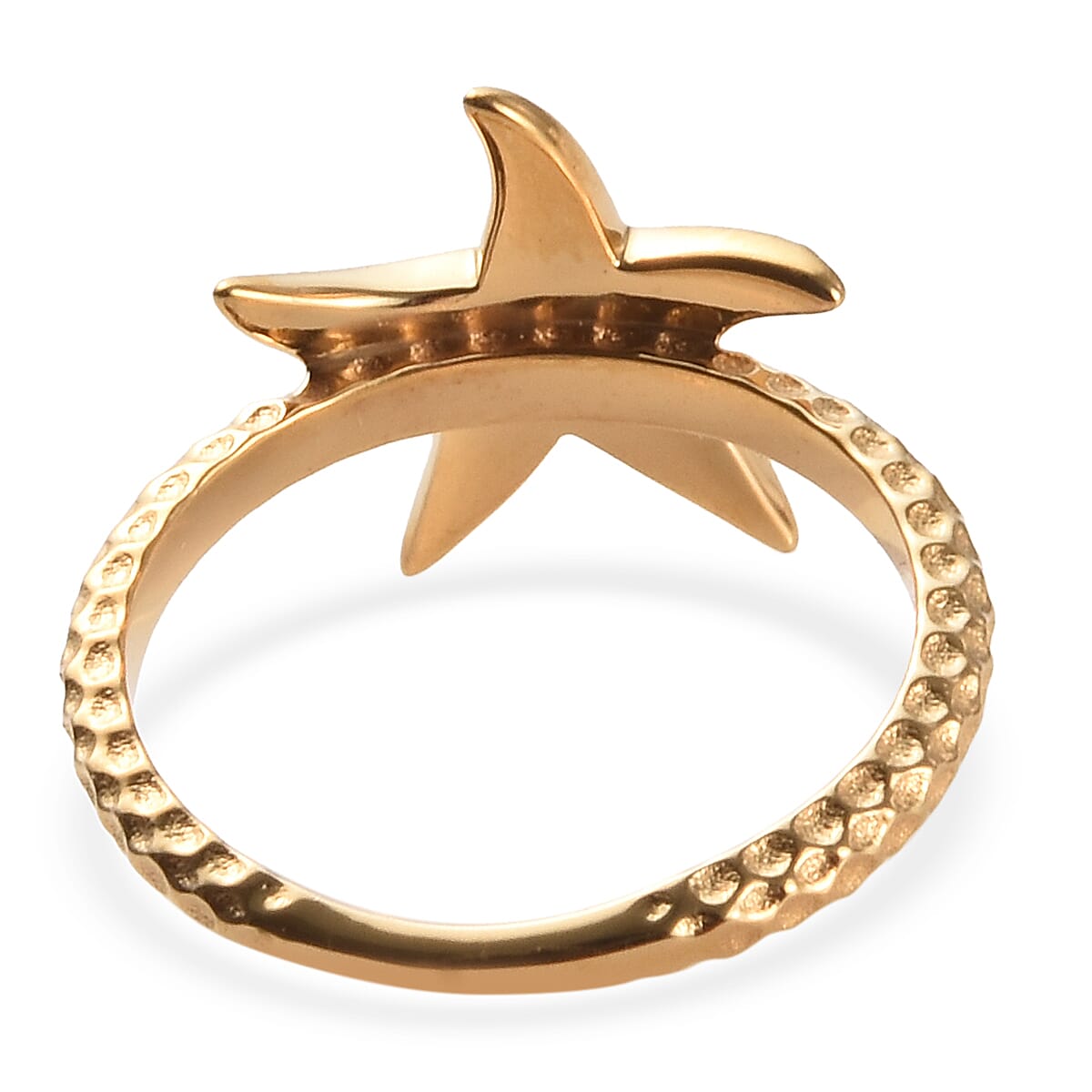 14K Gold Overlay Sterling Silver Starfish Ring
