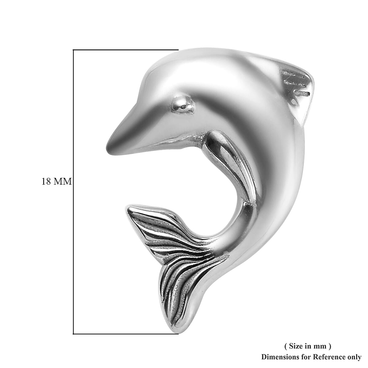 Platinum Overlay Sterling Silver Dolphin Earrings (with Push Back)