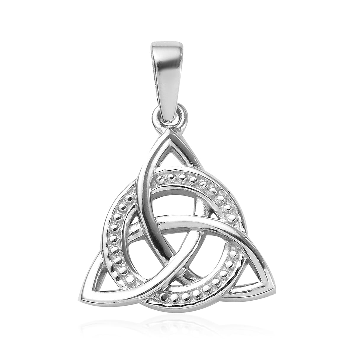 Platinum Overlay Sterling Silver Celtic Knot Pendant