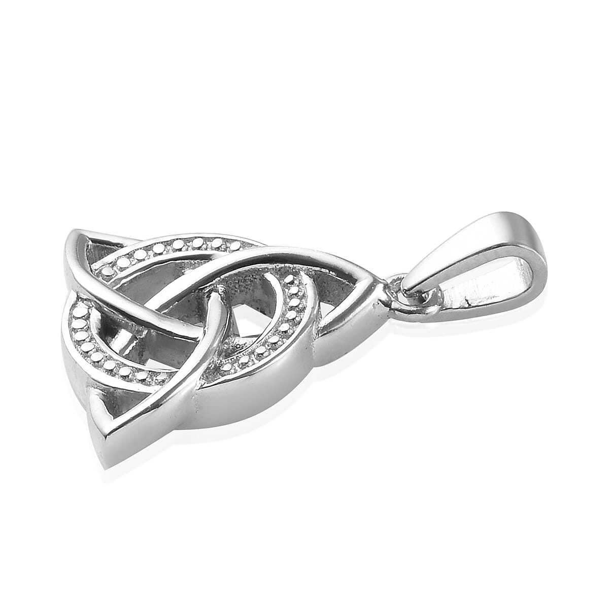 Platinum Overlay Sterling Silver Celtic Knot Pendant