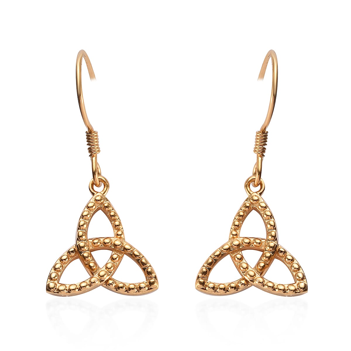 14K Gold Overlay Sterling Silver Celtic Knot Hook Earrings