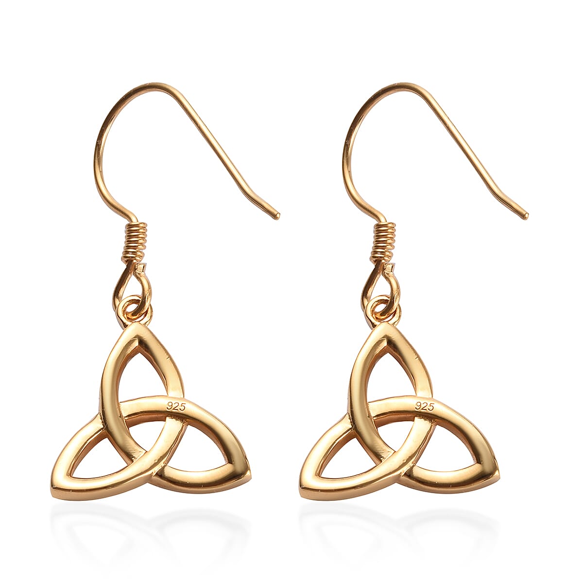 14K Gold Overlay Sterling Silver Celtic Knot Hook Earrings