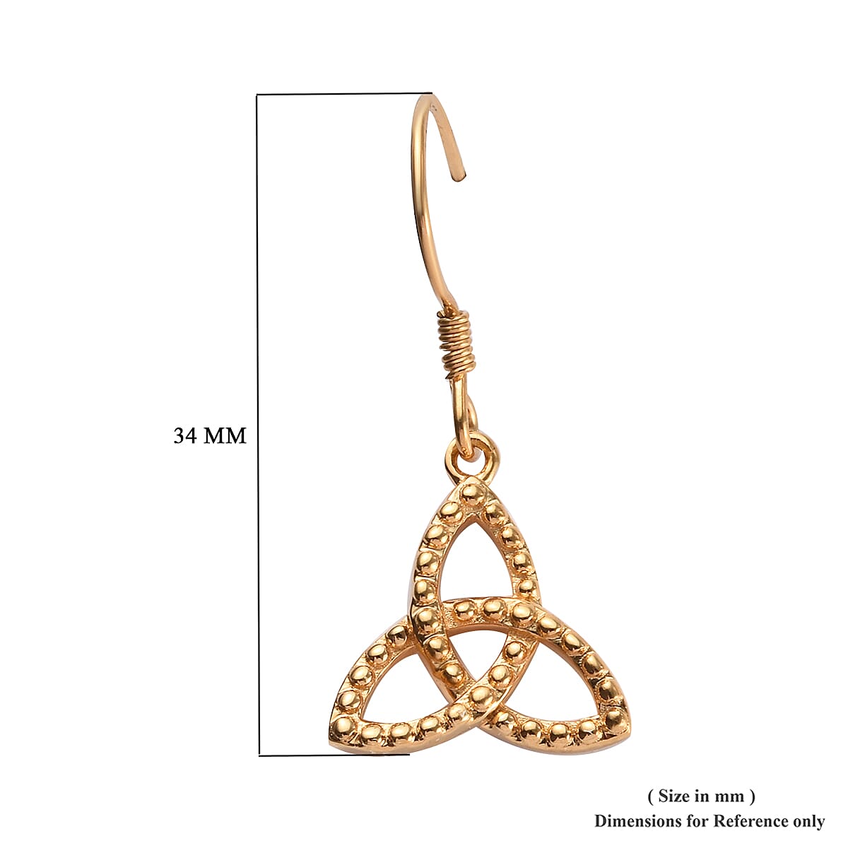 14K Gold Overlay Sterling Silver Celtic Knot Hook Earrings