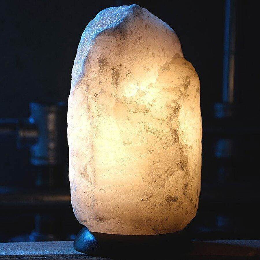Natural Shape Snow White Himalayan Salt Lamp (Size 20x9 Cm) 2-3 Kg ( 4.4 Lbs- 6.6 Lbs)