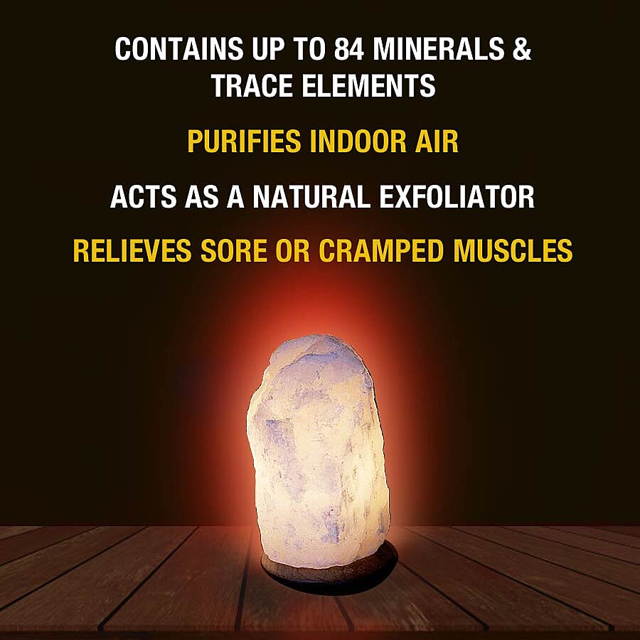 Natural Shape Snow White Himalayan Salt Lamp (Size 20x9 Cm) 2-3 Kg ( 4.4 Lbs- 6.6 Lbs)