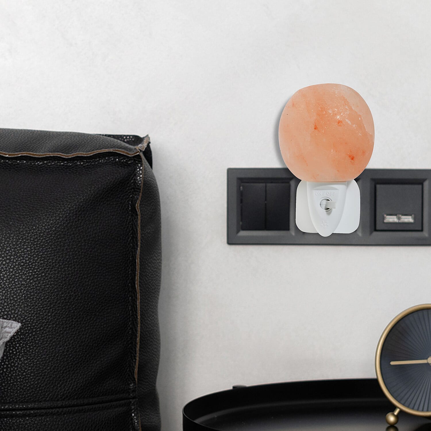 Round Shape Himalayan Salt Night Light Lamp - Pink 0.5 Kg(1.1 Lbs)