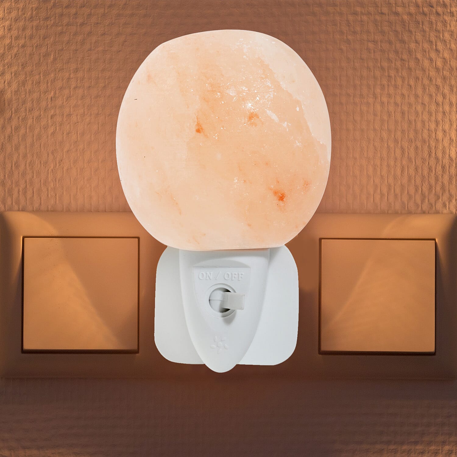 Round Shape Himalayan Salt Night Light Lamp - Pink 0.5 Kg(1.1 Lbs)