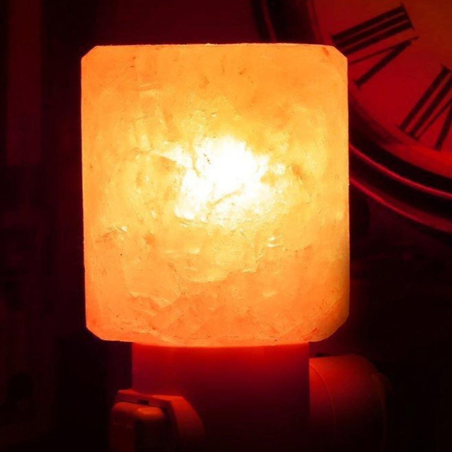 Square Shape Himalayan Salt Night Lamp - Pink 0.5 Kg(1.1 Lbs)