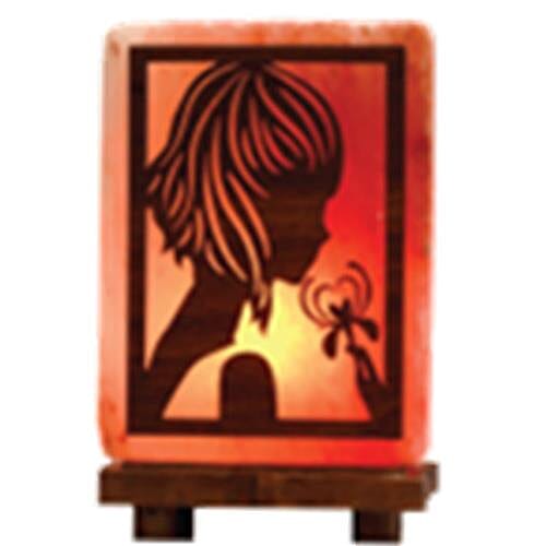 Fantasy Princess 3D Rectangular Shape Himalayan Salt Lamp (Size 23x15 Cm) - Pink 5 Kg (11 Lbs)