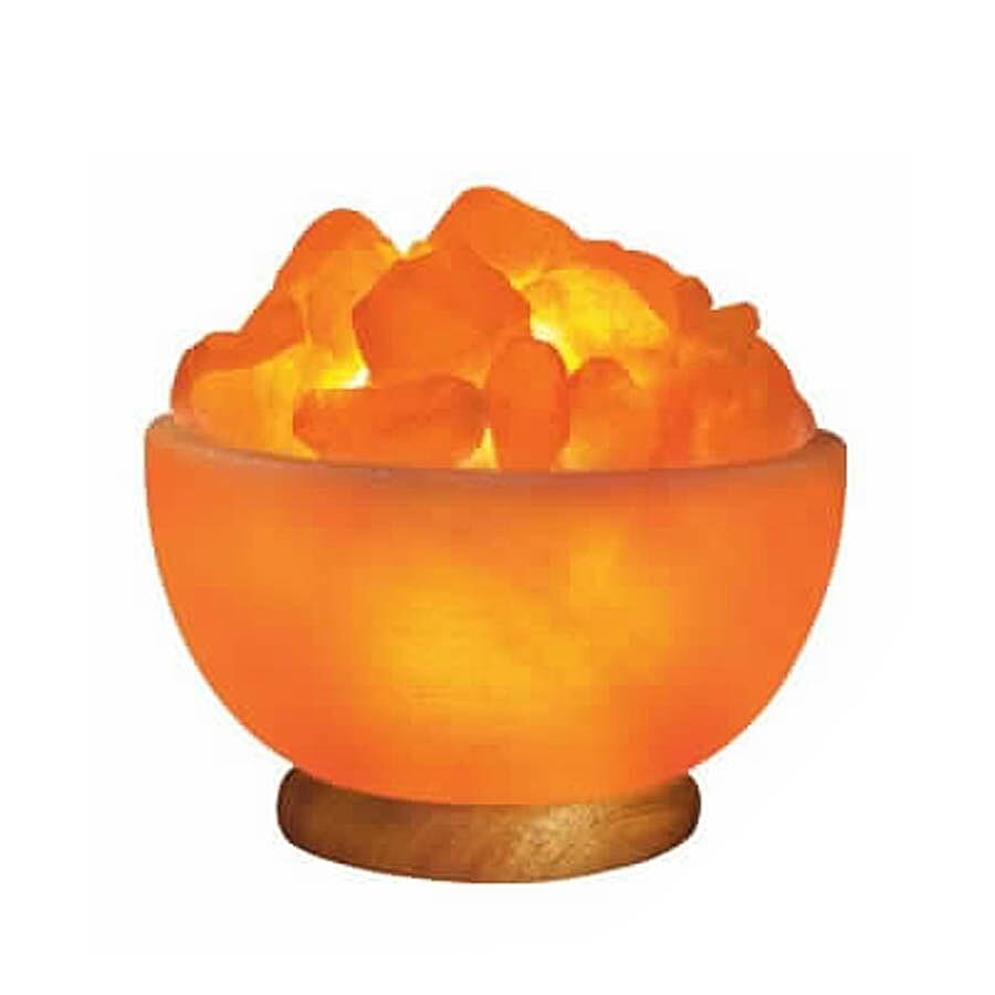 Fire Bowl Natural Himalayan Salt Lamp with Salt Chunks (Size 15x15x9 Cm) - Pink 3.5 Kg (7.7 Lbs)