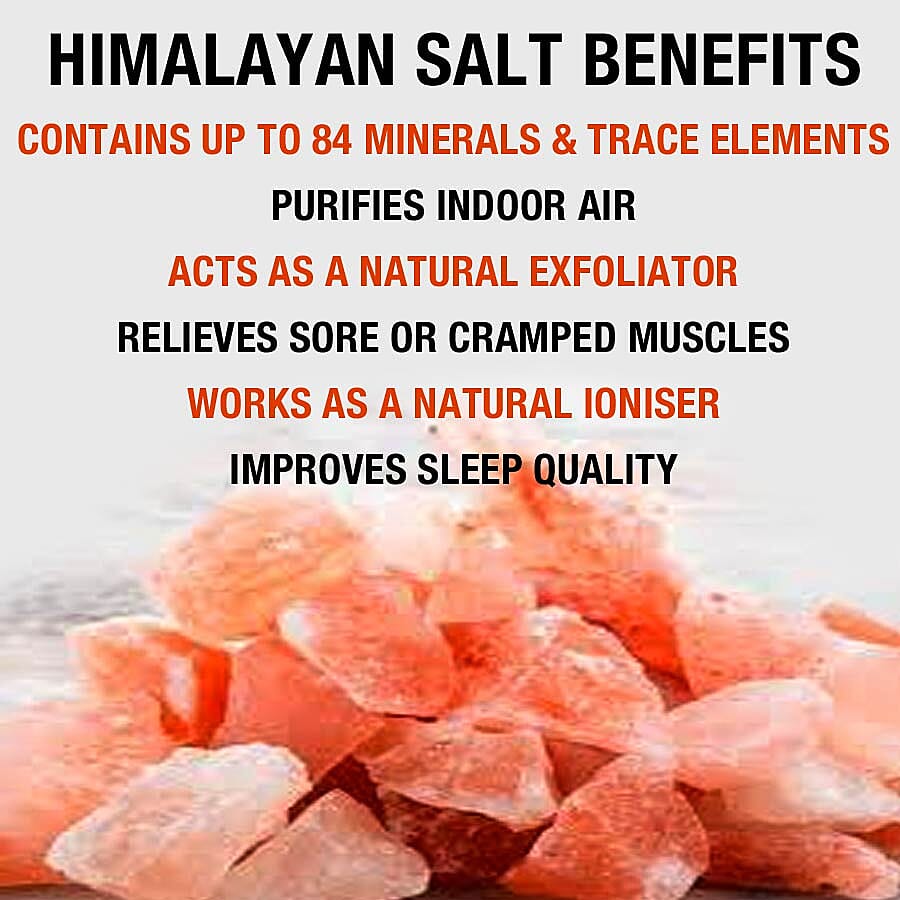 Fire Bowl Natural Himalayan Salt Lamp with Salt Chunks (Size 15x15x9 Cm) - Pink 3.5 Kg (7.7 Lbs)