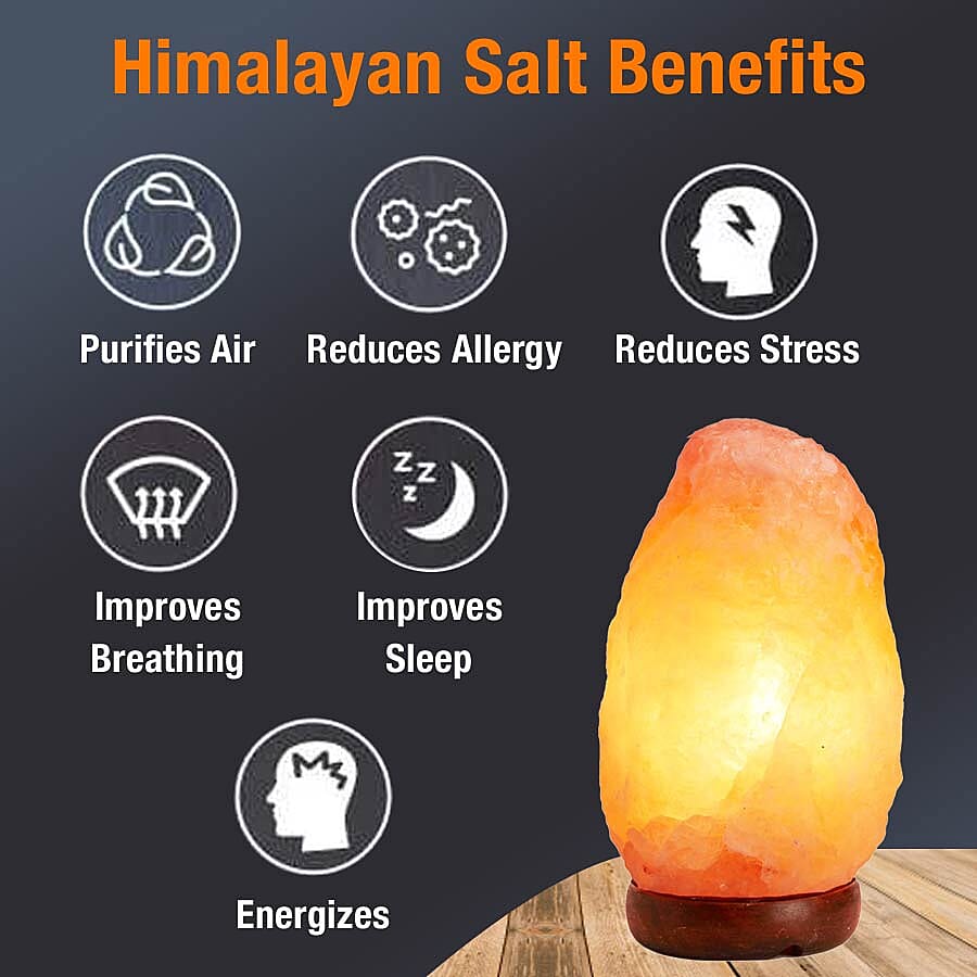 Natural Shape Himalayan Salt Lamp with Colour Changing LED & USB Plug