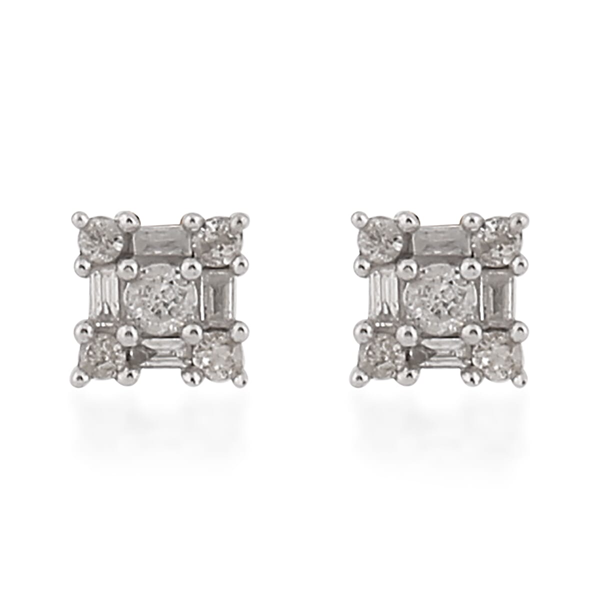 9K Yellow Gold SGL Certified Diamond (I3/G-H) Stud Earrings (with Push Back) 0.50 Ct.