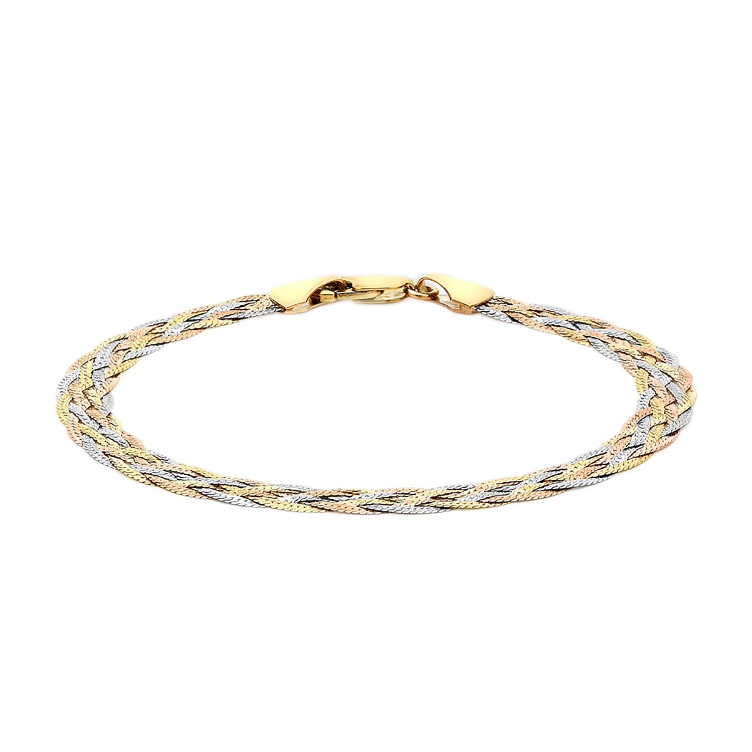 Italian Made 9K Yellow and White Gold Bracelet (Size 7) - Gold Wt. 2.90 Gms