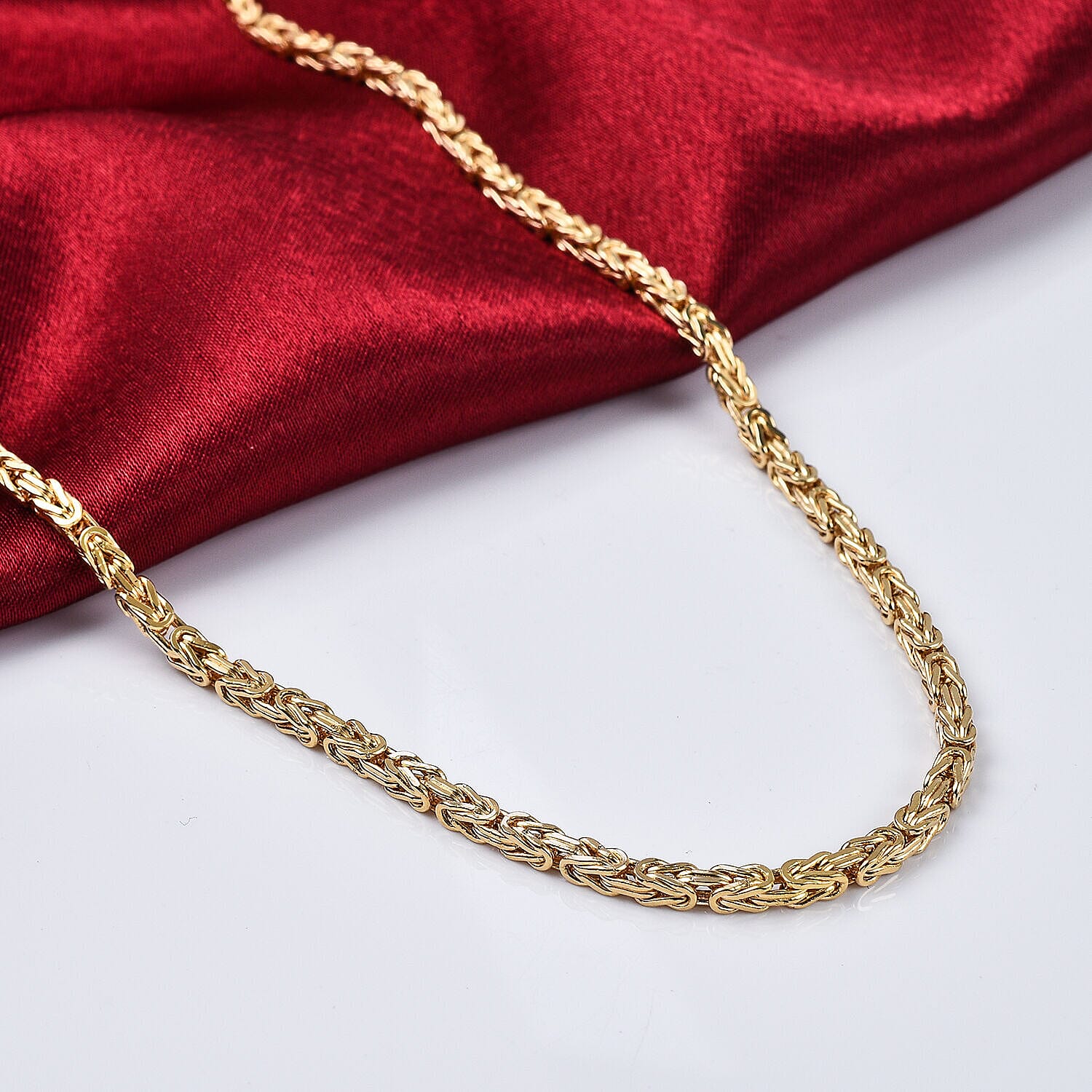 Close Out Deal - 9K Yellow Gold Byzantine Necklace with Lobster Clasp (Size 22), Gold wt 15.00 Gms