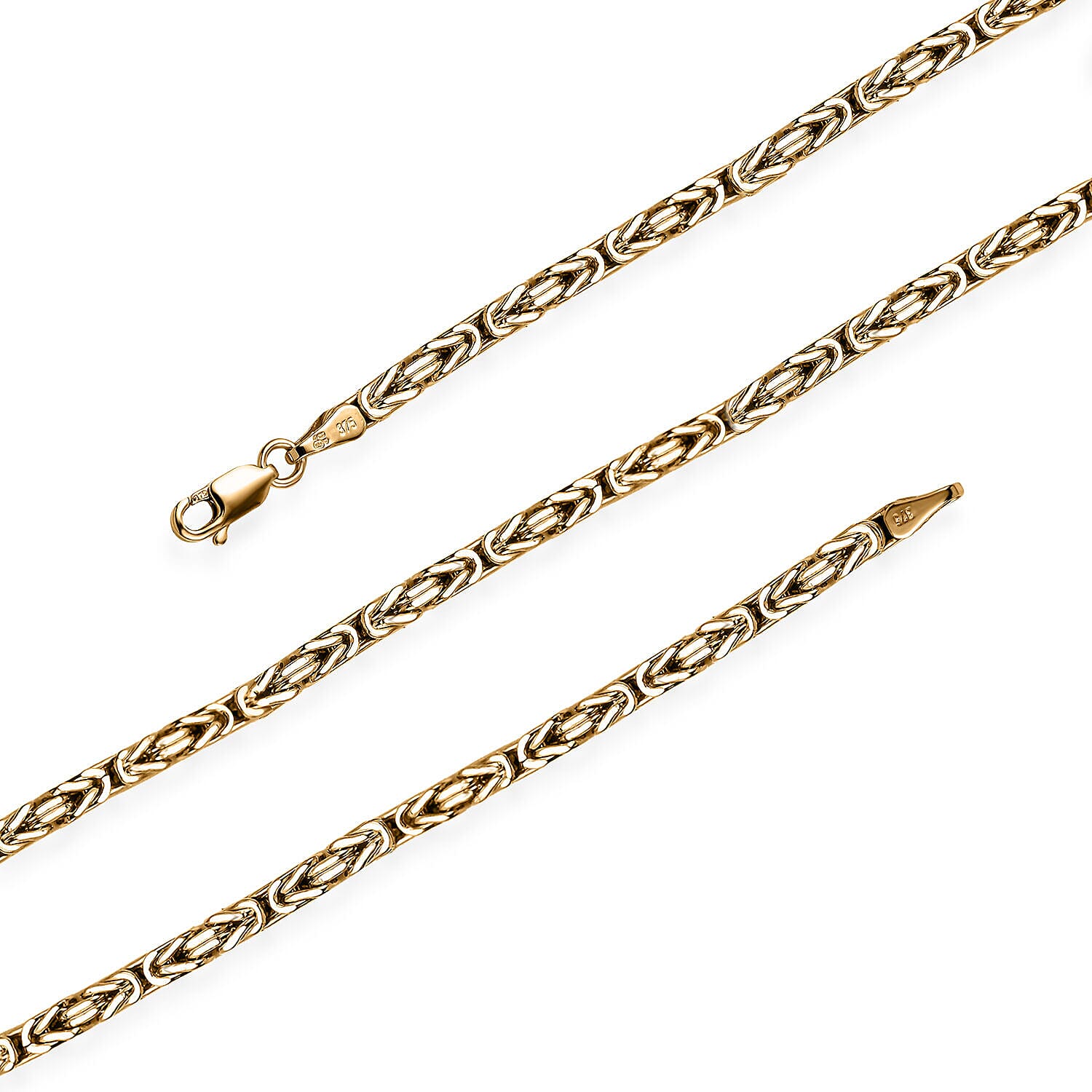 Close Out Deal - 9K Yellow Gold Byzantine Necklace with Lobster Clasp (Size 22), Gold wt 15.00 Gms