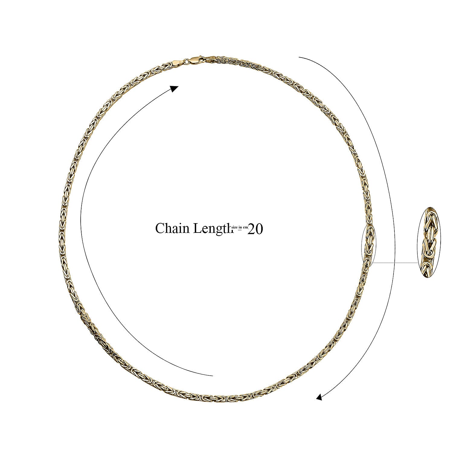 Close Out Deal - 9K Yellow Gold Byzantine Necklace with Lobster Clasp (Size 22), Gold wt 15.00 Gms