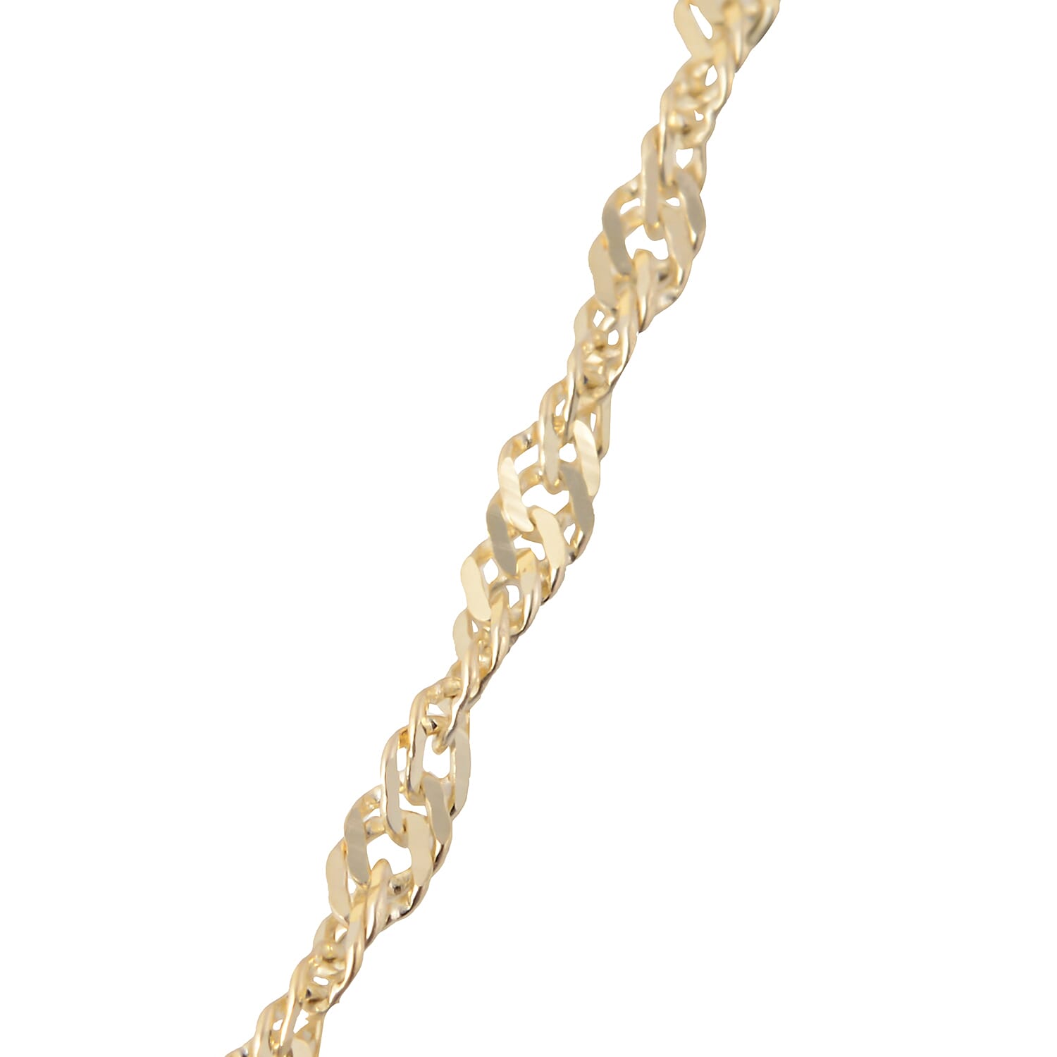 9K Yellow Gold Singapore Necklace (Size 22), Gold wt 2.60 Gms