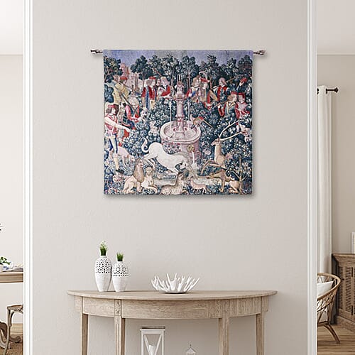 Signare Tapestry 100 Cotton Wall Hanging The Hunt of the Unicorn Size 100x100 Cm 3566180 TJC